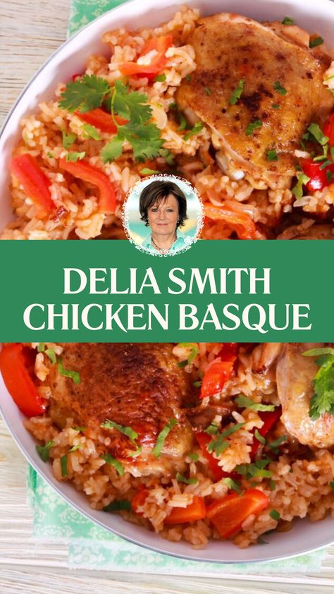 Delia Smith Chicken Basque Chicken Basque, Basque Chicken, Basque Recipes, Brown Basmati Rice, Basque Food, Holiday Dinner Ideas, Delia Smith, Mediterranean Flavors, Chorizo Sausage