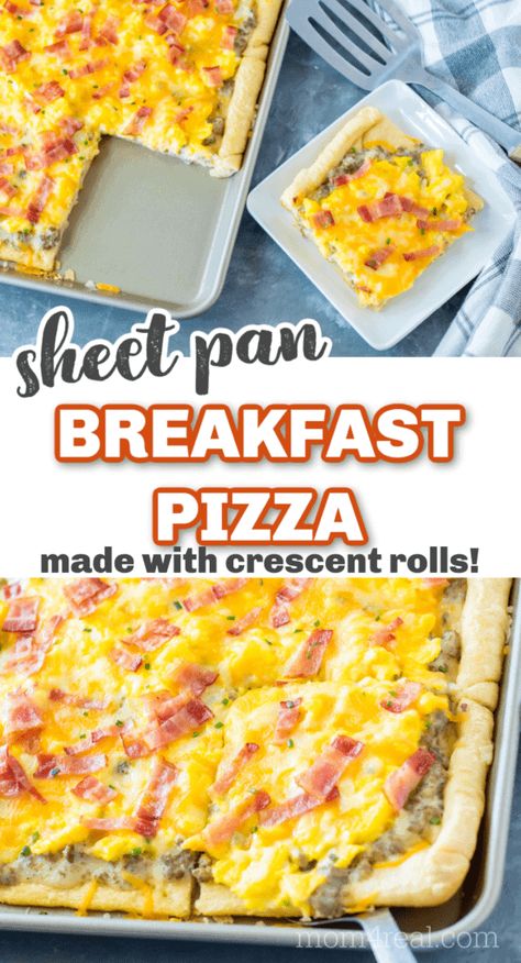 Pizza Different Ways, Breakfast Pizza Croissant Crust, Cresent Roll Breakfast Pizza Recipe, Breakfast Made With Crescent Rolls, Breakfast Recipe With Crescent Rolls, Cresent Roll Sheet Recipes Dinners, Ways To Use Crescent Rolls, Simple Joy Recipes, Breakfast Pizza Recipe Crescent Rolls