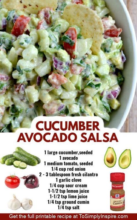 RECIPE:... - A Mind "Full" Mom | Facebook Cucumber Avocado Salsa, Cumin Recipes, Lemon Juice Recipes, Avocado Salsa Recipe, Cucumber Avocado Salad, Cucumber Avocado, Avocado Salsa, Free Keto Recipes, Keto Meal Prep