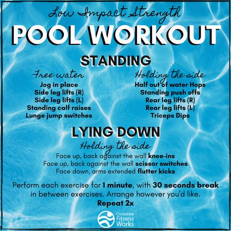 Pool Stretches, Pool Workouts For Beginners, Beginner Pool Workout, Pool Exercise, Above Ground Pool Exercises, Swimming Exercises Workout For Beginners, Workouts In The Pool, Pool Workouts, Pool Core Exercises