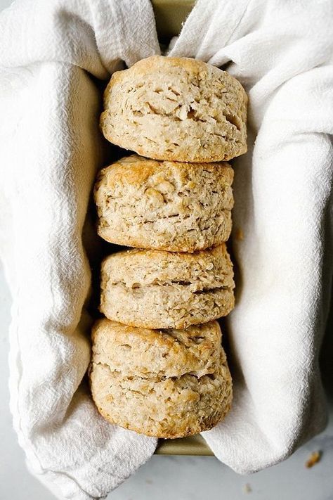 Layered Biscuits, Oatmeal Biscuits, Sourdough Biscuits, Maple Oatmeal, Buttery Biscuits, Biscuits Recipe, Wood Spoon, Perfect Breakfast, Biscuit Recipe