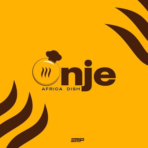 This is a brand logo for an African dish restaurant African Restaurant Logo Design, African Logo Design Ideas, African Restaurant Logo, African Logo, Cozy Cafe Interior, Food Company Logo, Logo Portfolio, Restaurant Poster, Kitchen Logo