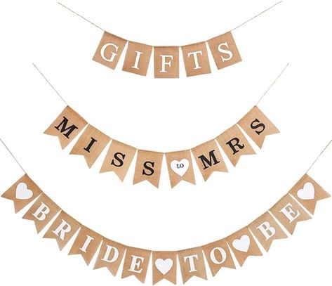 Amazon.com: 3 Pieces Bridal Shower Banner Bride to Be Decorations Banner Gifts Banner Rustic Burlap Bunting Banner for Bridal Shower Banner Bachelorette Party Decoration (Black) : Toys & Games Pink Bachelorette Party Decorations, Bachelorette Party Decoration, Bride To Be Decorations, Rustic Bridal Shower Games, Bride To Be Banner, Gifts Banner, Burlap Bunting, Bridal Shower Banner, Garland Decoration