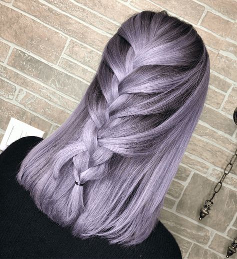 Silver Lavender Braided Elegance Grey Hair With Purple, Silver And Purple Hair, Grey Hair With Purple Highlights, Hair With Purple Highlights, Silver Purple Hair, Purple Hair Ideas, Purple Grey Hair, Braiding Techniques, Purple Hair Highlights