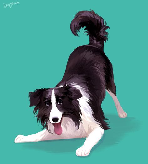 DOGgust 2019 on Behance Beard Illustration, Bev Johnson, Border Collie Art, Dog Design Art, Sketchbook Challenge, Character Design Illustration, Dog Sketch, Book Illustration Art, Air Brush Painting