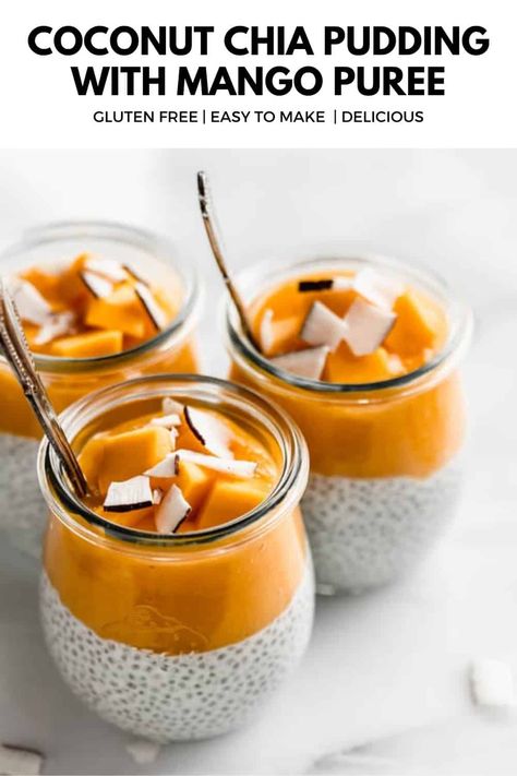 Mango Chia Seed Pudding, Pudding Recept, Chia Pudding Recipes Healthy, بذور الشيا, Mango Chia Pudding, Chia Puding, Pudding Chia, Chia Recipe, Coconut Chia Pudding