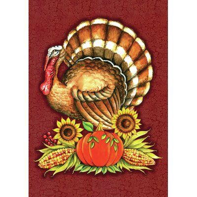 Toland Home Garden Big Turkey Garden flag Thanksgiving Flag, Easter Chalkboard, Chalkboard Banner, Holiday Monogram, Merry Christmas Love, Turkey Thanksgiving, Fall Outdoor, Flag Banner, House Flag