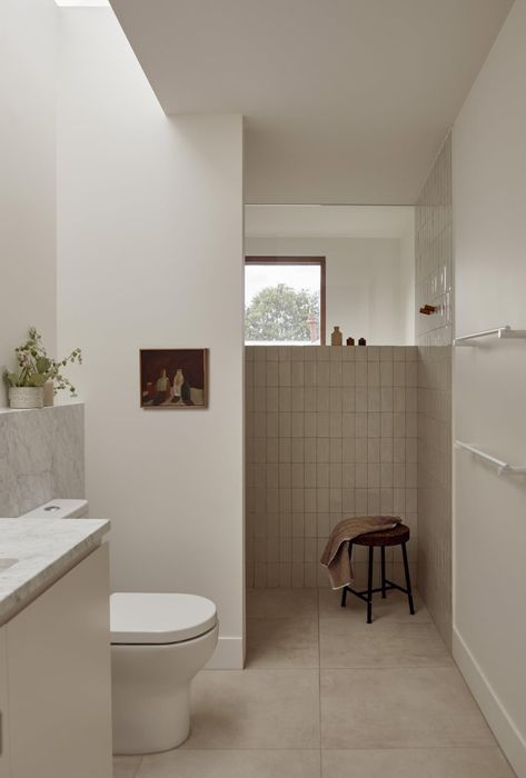 Very Small Toilet Ideas, Cozy Restroom, Toilet In Bathroom, Pipkorn Kilpatrick, Bathroom Vignette, Northcote House, New Toilet, Small Toilet, The Local Project