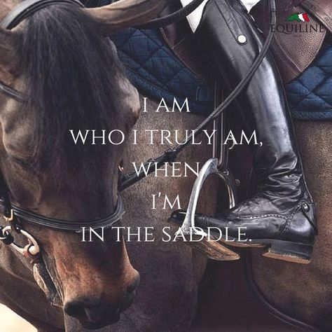 I am who I truly am, when I'm in the saddle. ‪#‎equestrian‬ ‪#‎quotes‬ ‪#‎equiline‬ Equine Quotes, Horses Quotes, Cowgirl Quote, Horse Sayings, Inspirational Horse Quotes, Horse Riding Quotes, Horse Memes, Equestrian Quotes, Cowgirl Quotes