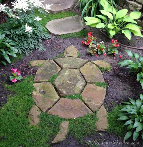 Turtle Stepping Stone in a Cottage Garden Path | Garden cottage, Bahçe tasarım fikirleri, Bahçe yolları Garden Stepping Stones, Garden Steps, Garden Whimsy, Garden Types, Cottage Gardens, Have Inspiration, Garden Yard Ideas, Stepping Stone, Kew Gardens