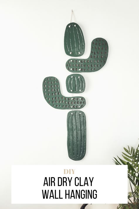 If you love working with air dry clay and you want 
to create something unique for your wall I've got 
some idea. In this YouTube tutorial I'm showing how
I have created this beautiful Cactus Wall Hanging. 
All you need is Air Dry Clay of your choice, some
paint and Varnish to give it more shinny look. 
DIY air dry clay | Wall hanging home decor | Clay creations Pottery Hanging Art, Air Dry Porcelain Clay Projects, Diy Air Dry Clay Wall Hanging, Air Dry Clay Wall Art Ideas, Air Clay Decor, Hanging Clay Decorations, Air Dry Clay Home Decor Diy, Hanging Clay Art, Diy Clay Wall Hanging