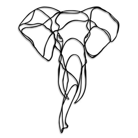 Elephant Head Tattoo, Elephant Tattoo Design, Wire Wall Art, Afrique Art, Elephant Wall Art, Elephant Tattoo, Elephant Tattoos, Head Tattoos, Elephant Head