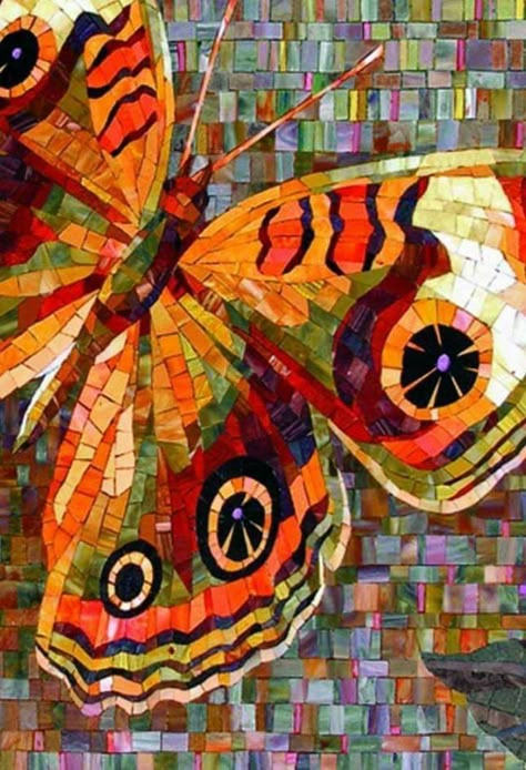 Butterfly Mosaic Pattern, Butterfly Mosaic Art, Butterfly Mosaics, Mosaic Butterflies, Colorful Butterflies Art, Mosaic Butterfly, Butterfly Mosaic, Pool Wall, Mosaic Art Diy