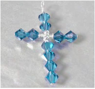 Cross Pendant Tutorials- From Wire Work to Beaded Tatting - The Beading Gem's Journal Cross Crafts, Pendant Tutorial, Diy Cross, Crystal Cross, Beaded Cross, Beaded Crafts, Making Beads, Homemade Jewelry, Beaded Ornaments