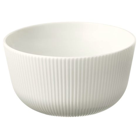 OFANTLIGT Bowl, white, 5". Decorative and simple. Festive and functional. OFANTLIGT dinnerware is a modern classic with elegant features and a colour that makes it easy to combine with other porcelain. Ikea Dinnerware, Ikea Italia, Table Counter, Ikea Website, Ikea 365, Recycling Facility, Kitchen Clean, Candlelit Dinner, Desk Drawer