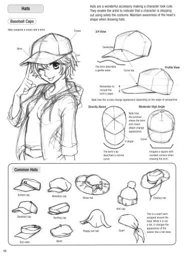 Gorras tutorial Cap Drawing, Manga Tutorial, Anime Tutorial, Anime Clothing, Drawing Studies, Drawing Anime Clothes, 캐릭터 드로잉, Guided Drawing, Dessin Adorable