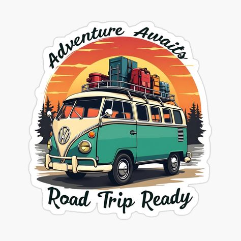 Road Trippp: Adventure Awaits by BROWNEESHOUSE | Redbubble Tour Design, Ultimate Road Trip, Let The Adventure Begin, Embrace The Journey, And So The Adventure Begins, Open Road, Travel Tours, Adventure Awaits, The Journey