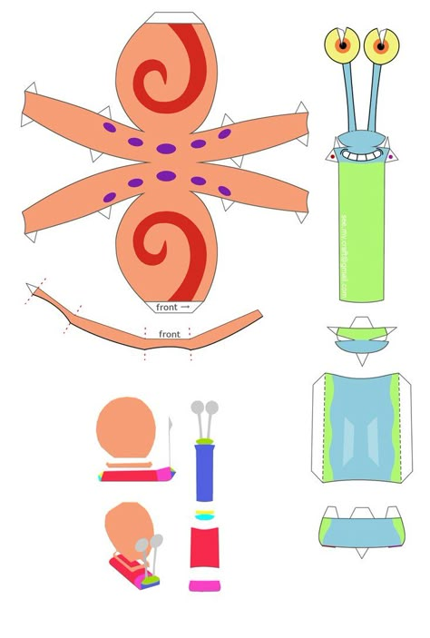 Gary Papercraft - Instructions by kamibox on deviantART Spongebob Crafts, Spongebob Birthday Party Decorations, Paper Toy Printable, Spongebob Birthday Party, Printable Toys, Cartoon Paper, Spongebob Party, Spongebob Birthday, Paper Toys Template