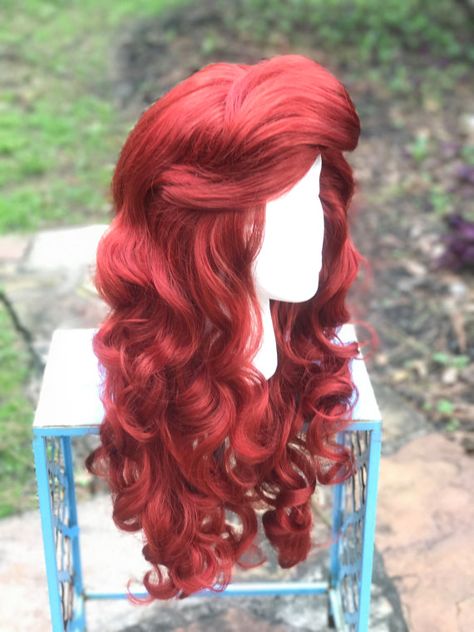 Ariel Wig Ariel Wig, Disneyland Parade, Fish People, Mermaid Wig, Pretty Red Hair, Ariel Wedding, Ariel Hair, Ariel Cosplay, Mermaid Cosplay