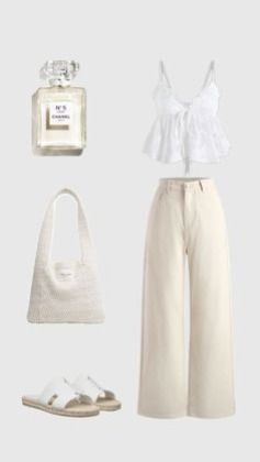 Europe Outfits, Beige Outfit, Everyday Fashion Outfits, Casual Day Outfits, White Outfit, Looks Chic, Cute Everyday Outfits, Summer Fashion Outfits, Casual Style Outfits