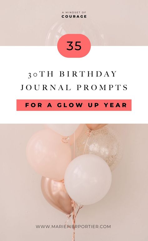 35 birthday journaling prompts for a glow up year. Birthday journal ideas, birthday journal prompts, journal prompts for your birthday, journal prompts before birthday, 30th birthday journal prompts, glow up year plan. #journaling #personalgrowth #happiness #birthday #glowup 30th Birthday Journal Prompts, Birthday Reflection Journal Prompts, Birthday Journal Ideas, Birthday Journal Prompts, Birthday Journaling, Journal Prompts For Personal Growth, April Journal, 35 Birthday, Birthday Journal