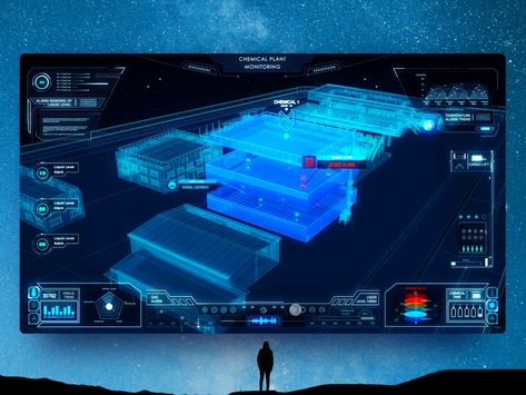 Smart factory visualization by Ning xiao dong Smart Factory, Bim Model, Data Dashboard, Smart Building, Chemical Plant, Information Visualization, Information Security, Data Visualization Design, Newspaper Design