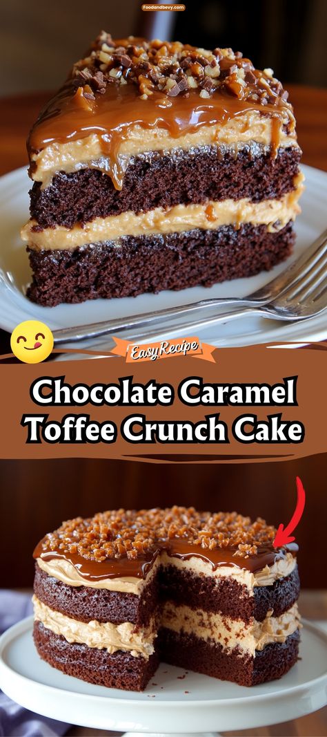 Butterscotch Chocolate Cake, Toffee Caramel Cake, Caramel Cake With Box Cake, Caramel Mocha Cake, Chocolate Twinkie Cake, Caramel Cloud Cake, Chocolate Caramel Cake Recipe, Chocolate Caramel Birthday Cake, Chocolate Cake With Caramel Frosting