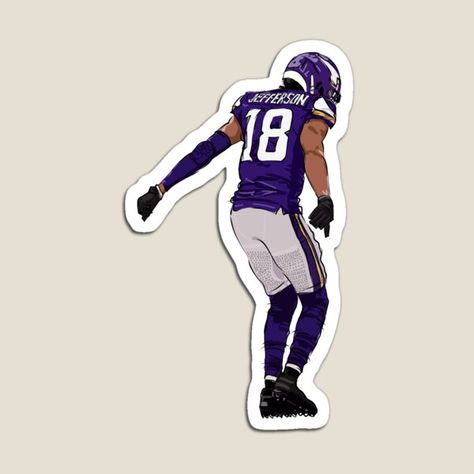 Millions of unique designs by independent artists. Find your thing. Justin Jefferson Griddy, Justin Jefferson, Phone Decals, Water Bottle Decal, Philadelphia 76ers, Sports Art, Sketch Drawing, Minnesota Vikings, 10th Birthday