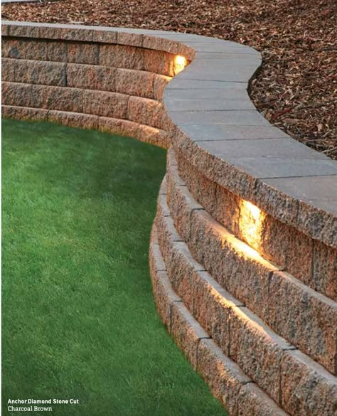 High Retaining Wall Ideas, Retaining Wall Seating, Flower Landscape Ideas, Cheap Retaining Wall, Backyard Hill Landscaping, Seating Wall, Backyard Retaining Walls, Sloped Backyard Landscaping, Landscaping On A Hill