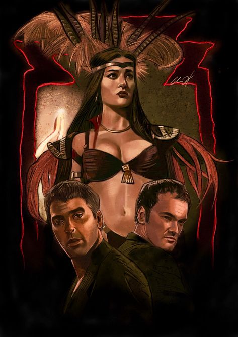 From Dusk Till Dawn (1996) Rose And Scorpius, Dracula's Brides, Harry Potter Next Generation, From Dusk Till Dawn, Bryce Dallas Howard, No Thanks, Dusk Till Dawn, Poster Artwork, George Clooney