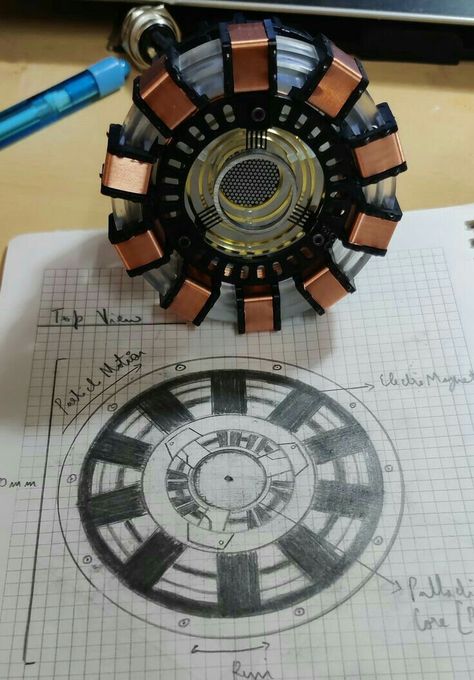 Arc Reactor Drawing, Arc Reactor Blueprint, Robotics Aesthetic, Mechanic Engineering, Iron Man Arc Reactor, Arc Reactor, Robotics Engineering, Iron Man Art, Iron Man Suit