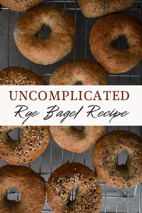 Rye Bagel Recipe, Recipes With Rye Flour, Making Bagels, Rye Bagels, Make Bagels, Types Of Bagels, Rye Berries, Rye Bread Recipes, Bagel Bread