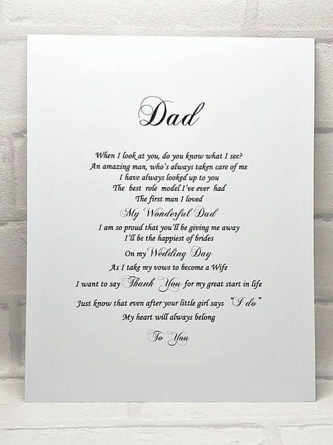 Letter To Father, Father Daughter Wedding, Gifts For Dad From Daughter, Daughter Wedding Gifts, Father Of The Bride Gift, Wedding Gifts For Parents, Wedding Letters, Wedding Day Gifts, Fathers Day Quotes