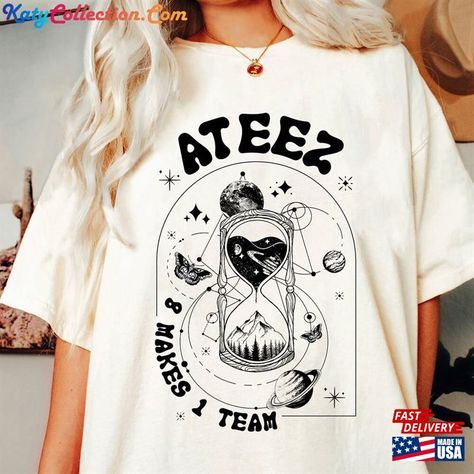 Ateez Break The Wall Shirt Comfort Color World Ep2 T-Shirt Classic Check more at https://katycollection.com/product/ateez-break-the-wall-shirt-comfort-color-world-ep2-t-shirt-classic/ Ateez Break The Wall, Kpop Shirts, Comfort Color, Star Shirt, Casual Elegance, Unisex Shorts, Graphic Tees Women, The Wall, Unisex Hoodies