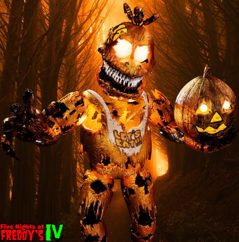 #fnaf4 #halloween #jackochica Fnaf Halloween, Fnaf Aesthetic, Fnaf Animatronics, Fnaf 4, Horror Stuff, Fnaf 1, Freddy Fazbear, Skylanders, Fnaf Art