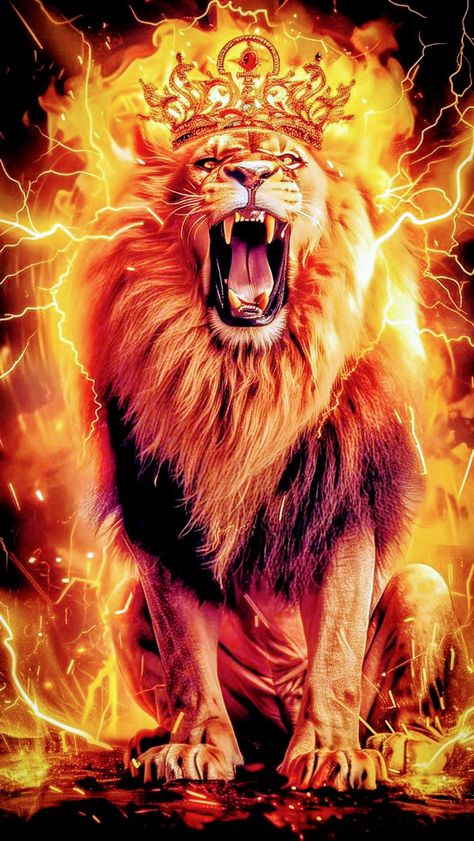 Angry Lion Pictures, Wallpaper Singa, Leo Pictures, Jesus Aesthetic Wallpaper, Lion Wallpapers, Lion Fire, Fire Lion, Lion Live Wallpaper, Lion Of Judah Jesus