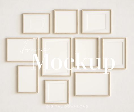 Gallery Wall Frame Mockup Gallery Wall Mockups 10 Frame - Etsy Australia Gallery Wall Template, Gallery Wall Mockup, Website Portfolio, Photo Wall Gallery, Gallery Wall Frames, Creative Business Owner, 10 Frame, Wall Frames, Wall Frame