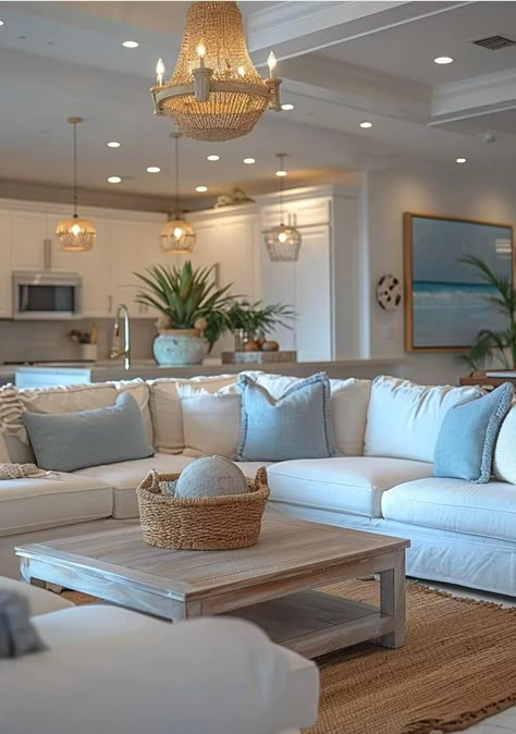 Seaside Living Room, Modern Coastal Living Room Ideas, Cosy Office, Coastal Living Room Ideas, Bahamas House, Modern Coastal Living Room, Brindleton Bay, 15 Aesthetic, Storage Living Room