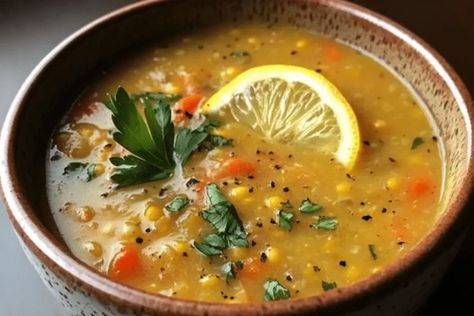 Delicious & Nutritious Lemon Lentil Soup Recipe Lemon Lentil Soup Recipe, Lemon Lentil Soup, Lemon Lentil, Cheesecake Rolls, Cream Pie Cupcakes, Boston Cream Pie Cupcakes, Pudding Cookies Recipes, Green Salad Dressing, Moist Vanilla Cupcakes