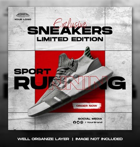 Sport shoes sale for social media instag... | Premium Psd #Freepik #psd #banner Nike Social Media, Adidas Social Media Design, Nike Shoes Banner, Sneaker Event Poster, Adidas Advertising Poster, Banner Web, Shoe Advertising, Shoe Poster, Photoshop Tutorial Typography