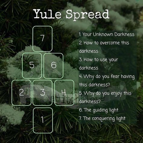 Yule Tarot, Am I A Witch, Coven Party, Tarot Spreads Layout, Solstice Traditions, Winter Solstice Traditions, Tarot Card Layouts, Oracle Card Spreads, Winter Solstice Celebration