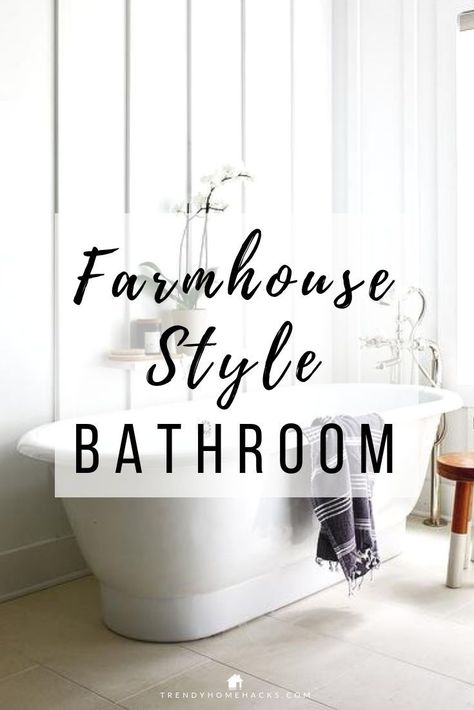 Farmhouse style bathroom is very popular aesthetically and historically is known to promote practicality. Other than functionality, the farmhouse bathroom is meant to feel casual and look beautiful. If that sounds like the ultimate bathroom then head over to the blog post to learn more about farmhouse bathroom design and get inspired. #farmhousestyle #farmhousebathroom #bathroom #farmhousedecor #rusticdecor #countrydecor #modernfarmhouse #farmhousedecorideas Farmhouse Style Bathroom, Farmhouse Style Lighting, Farmhouse Bathroom Design, Farmhouse Bathroom Decor Ideas, Bathroom Farmhouse Style, Vintage Industrial Decor, Industrial Interior Design, Modern Farmhouse Bathroom, Rustic Bathrooms