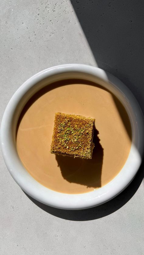 SLICE OF PISTACHIO + TOASTED MILK + COFFEE TRES LECHES IN A SWEETENED COFFEE TOASTED MILK POOL. Remember that tres leches I posted earlier… | Instagram Coffee Tres Leches, Pistachio Coffee, Milk Cake, Rum Cake, Milk Coffee, Baking Blog, Tres Leches, Moist Cakes, Brown Butter