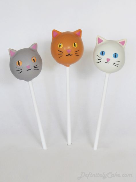 Unicorn Cake Pops • Definitely Cake Cat Themed Desserts, Character Cake Pops, Cat Cake Pops Tutorial, Kitty Cat Cake Pops, Cat Cakepops, Cat Themed Pastries, Cat Cake Pops, Cute Unicorn Cake, Cat Theme Cake Kid Birthdays