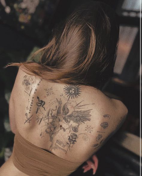 Concept Tattoo Women, Whole Back Tattoo Women, Whole Back Tattoo, Female Samurai, Tattoo Women, Spine Tattoo, Back Tattoo Women, Discreet Tattoos, Pretty Females