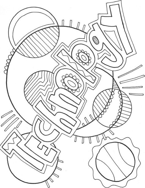 Computer and Technology Coloring Pages at Classroom Doodles Classroom Doodles, Binder School, Dance Coloring Pages, School Book Covers, Book Cover Page, Teaching Technology, Math Coloring, Music Coloring, Easy Coloring Pages