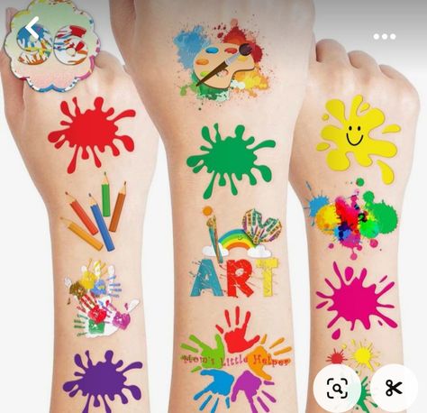 Tattoo Birthday Party, Tattoo Birthday, Coloring Party, Art Party Decorations, Art Paint Party, Art Party Favors, Painting Birthday Party, Painting Birthday, Pieces Tattoo