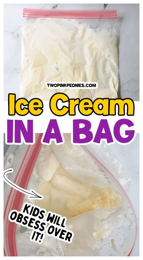 Baggie Ice Cream, Ice Cream In A Bag, Icecream In A Bag, Sugar Free Ice Cream, Ice Cream Kids, Snow Ice Cream, Ice Cream Shake, Handmade Ice Cream, Ice Cream Ice