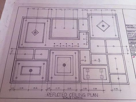 Ceiling Layout Plan Interior Design, Ceiling Design Plan Layout, Rcp Plan Design, False Ceiling Plan, Ceiling Plan Drawing, Administrative Design, Islamic Interior Design, Drawing Room Ceiling Design, Materials Board Interior Design