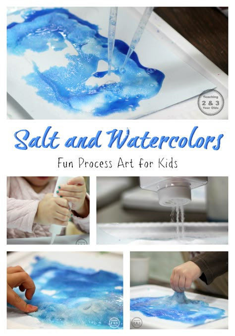 Preschool Painting Activity with Salt, Glue and Watercolors Art Activity For Preschoolers, Painting Preschool, Process Art For Kids, Jill Murphy, Preschool Painting, Activity For Preschoolers, Salt Painting, Preschool Art Projects, Painting Activities